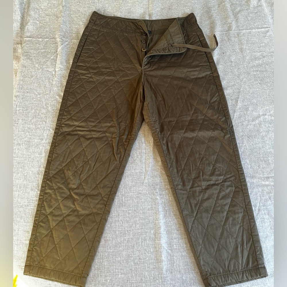 BANANA REPUBLIC HERITAGE OLIVE GREEN HANA QUILTED PANTS Size 10